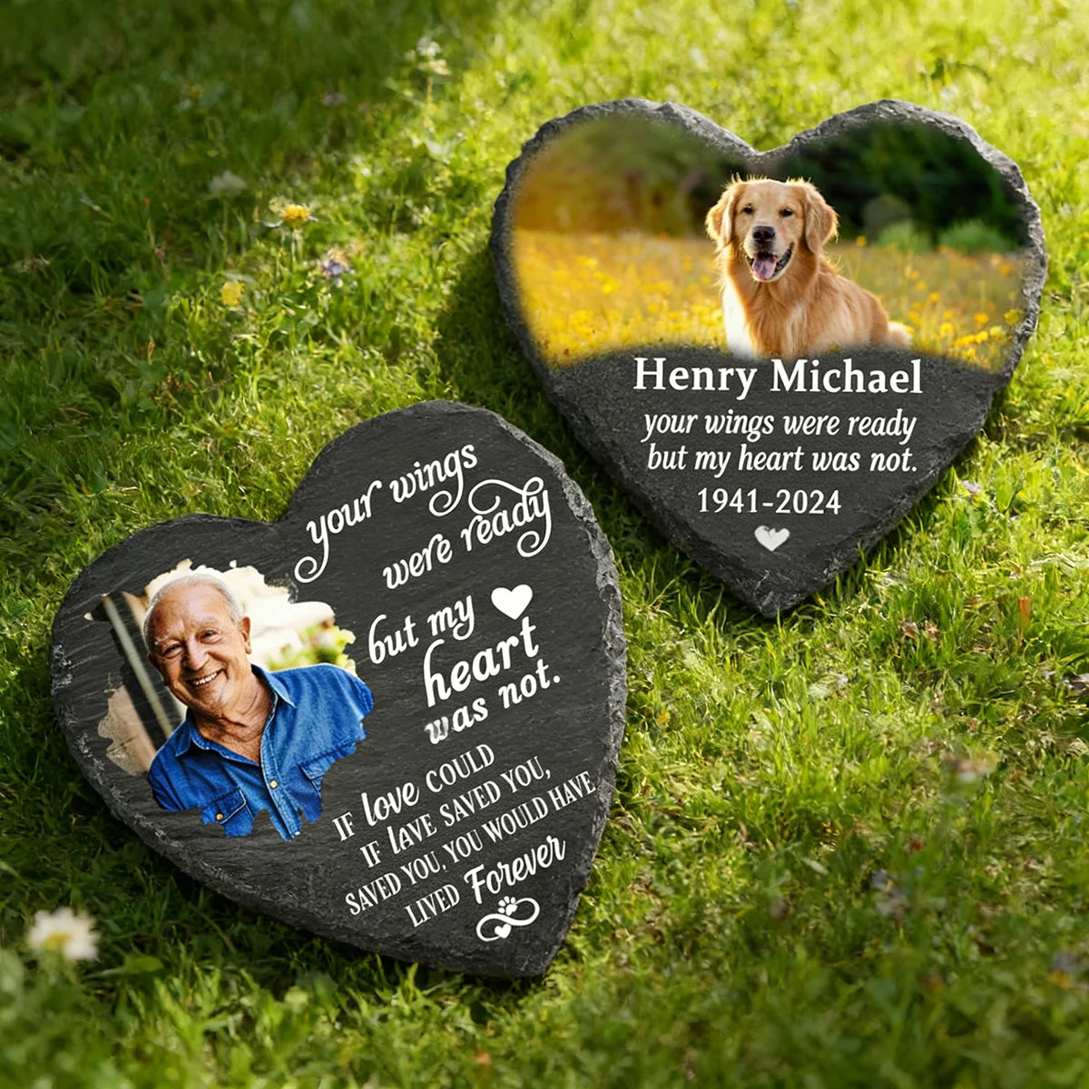 Personalized Photo Text Printed Stone Memorial Keepsake Sympathy Gift for Loss of Loved One Bereavement Remembrance Condolence