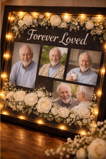 Forever Loved Memorial Shadow Box | Custom Photo Keepsake | Sympathy Remembrance Gift