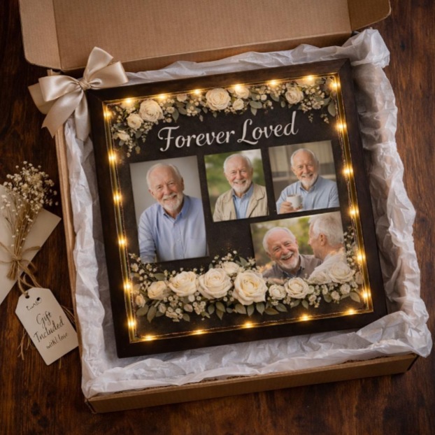 Forever Loved Memorial Shadow Box | Custom Photo Keepsake | Sympathy Remembrance Gift