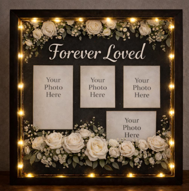 Forever Loved Memorial Shadow Box | Custom Photo Keepsake | Sympathy Remembrance Gift