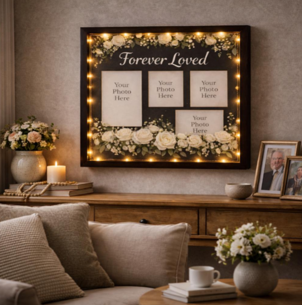 Forever Loved Memorial Shadow Box | Custom Photo Keepsake | Sympathy Remembrance Gift