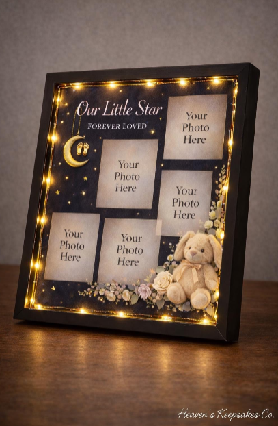 Our Little Star Baby Memorial Shadow Box | Custom Photo Keepsake | Infant Loss Sympathy Gift