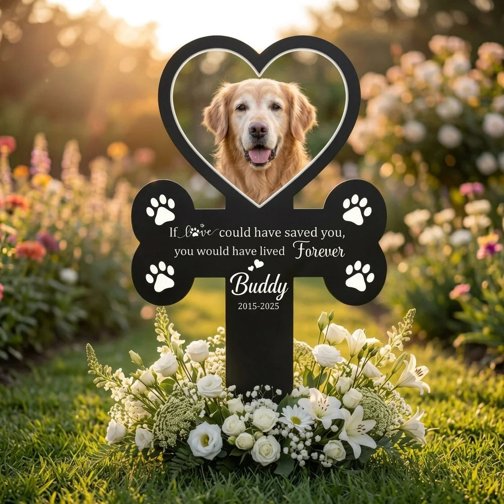 Personalized Picture Pet Grave Marker Stake, Engraved Name Date  Pet Memorial Tombstone Plaque, Sympathy Gift Loss of Dog Cat
