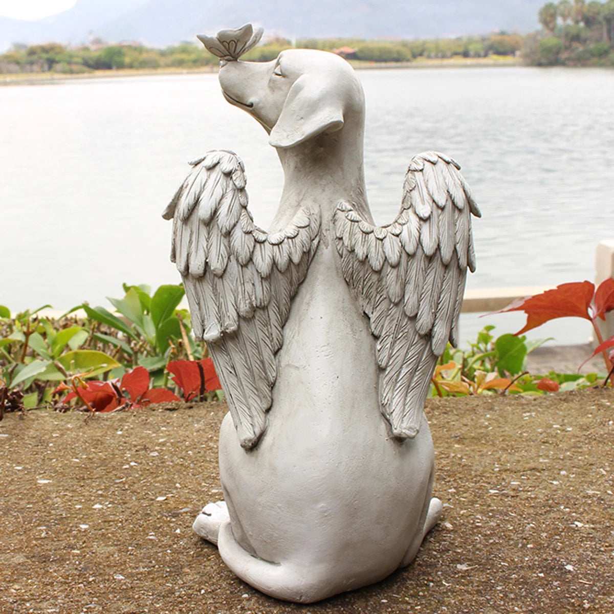 Forever by Your Side Angel Dog Memorial Statue – Pet Remembrance Keepsake