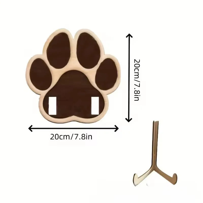 Wooden Pet Paw Photo Frame Dog Cat Collar Holder Memorial Keepsake Picture Display Stand Remembrance Gift Collage Display Stand