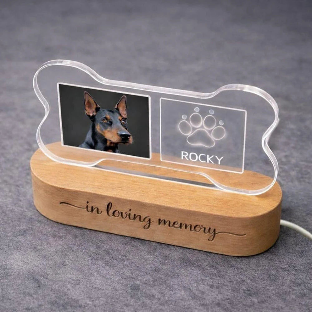 Personalized Pet Memorial Night Light – Custom Photo Remembrance Keepsake