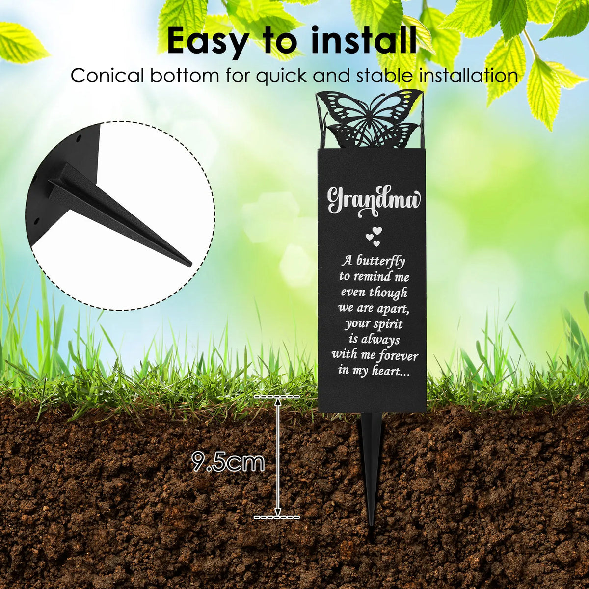 In Loving Memory Memorial Grave Vase – Cemetery Flower Holder with Ground Stake