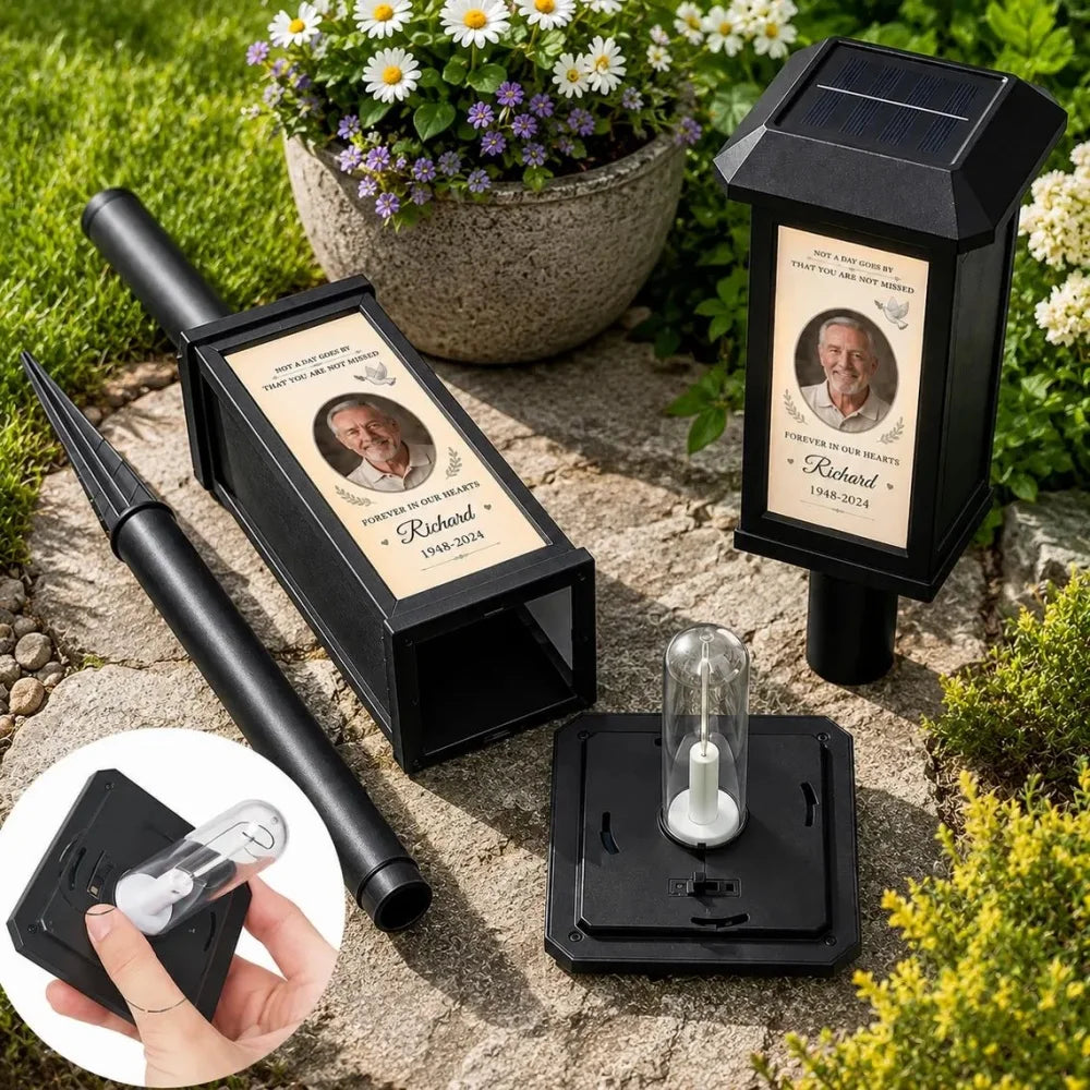 Personalized Memorial Solar Garden Light with Photo