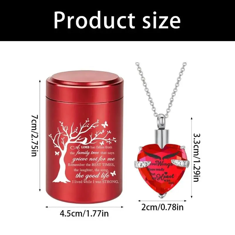 Forever Loved Pet Memorial Urn & Heart Necklace Set – Keepsake for Dog or Cat Ashes