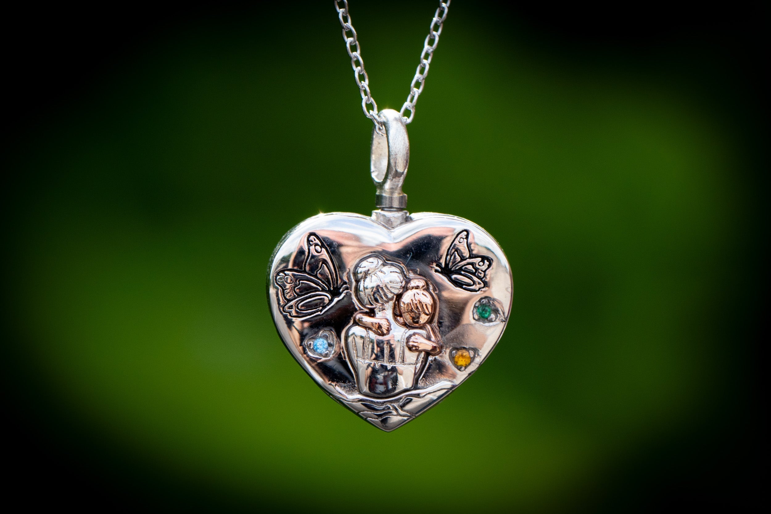 Mom and Daughter Always in My Heart Cremation Necklace