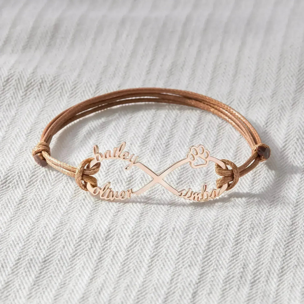 Forever Paw Print Personalized Pet Memorial Bracelet