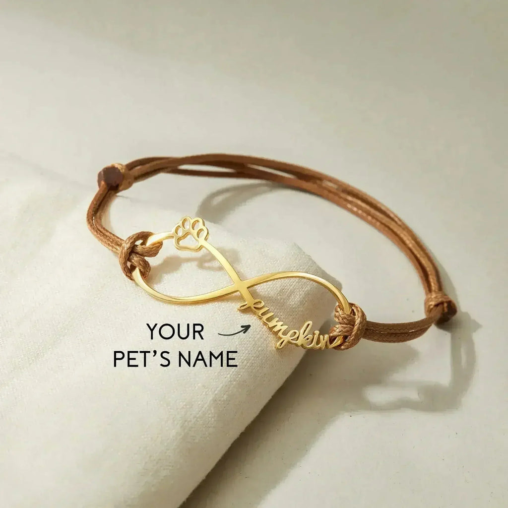 Forever Paw Print Personalized Pet Memorial Bracelet