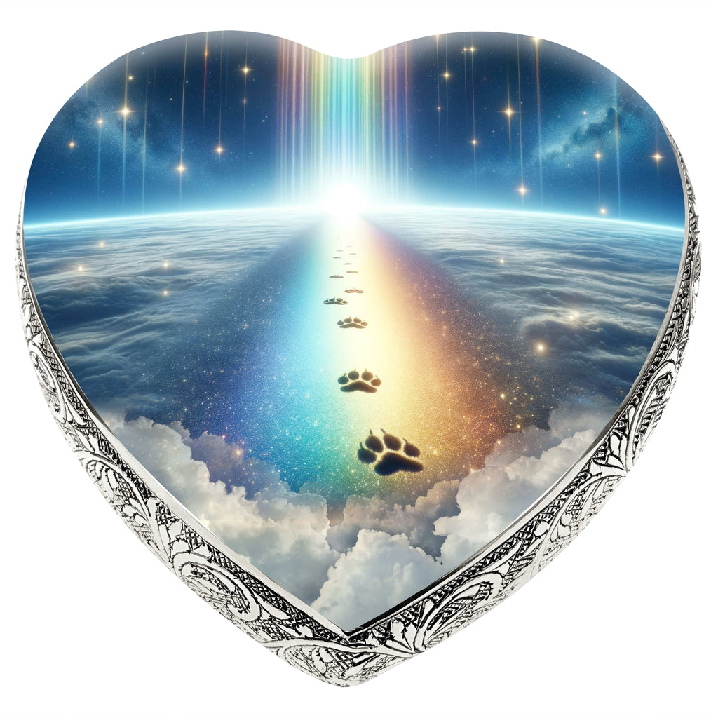 Rainbow Crossing Paw Prints Dog Urn