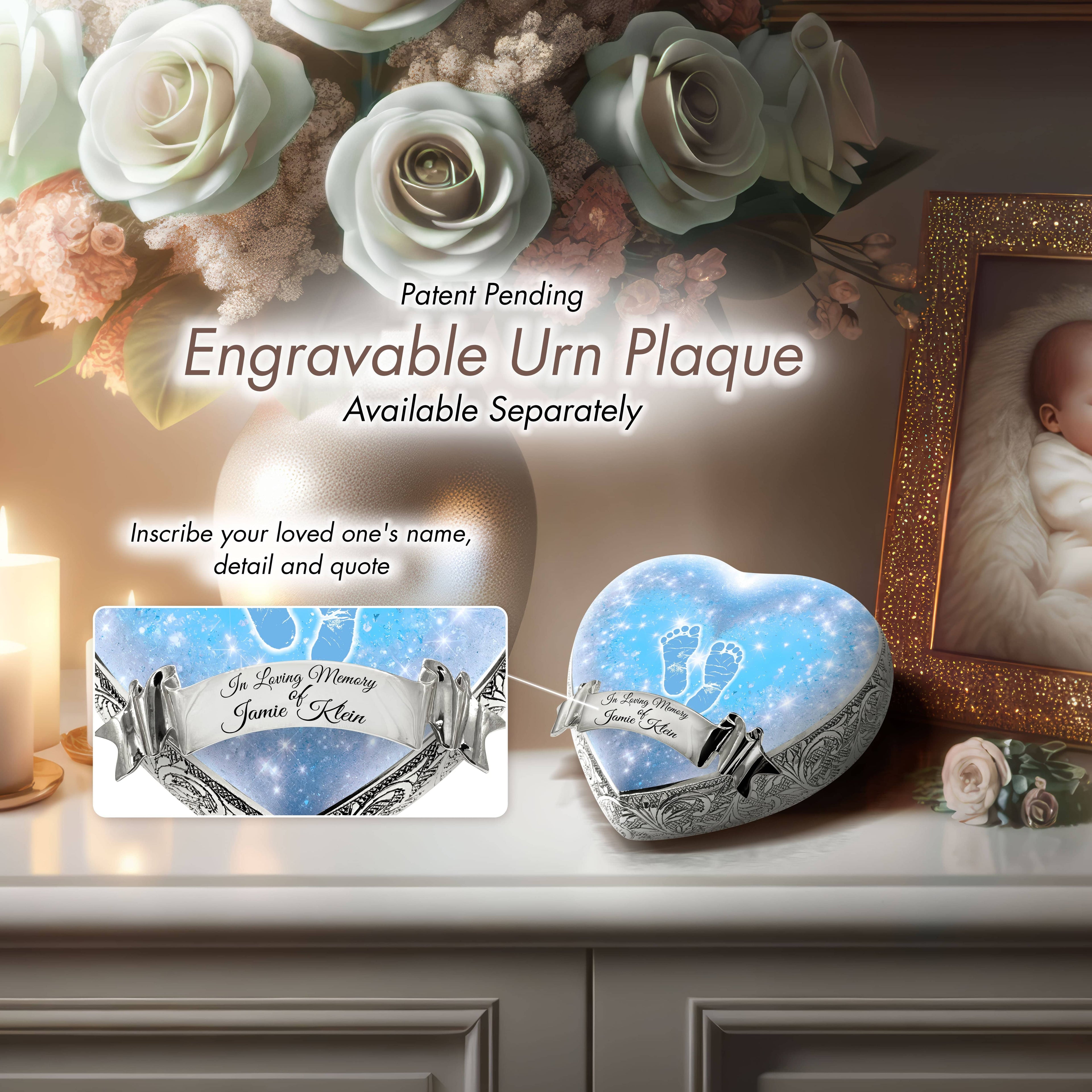 Blue Footprints Baby or Child Cremation Urn