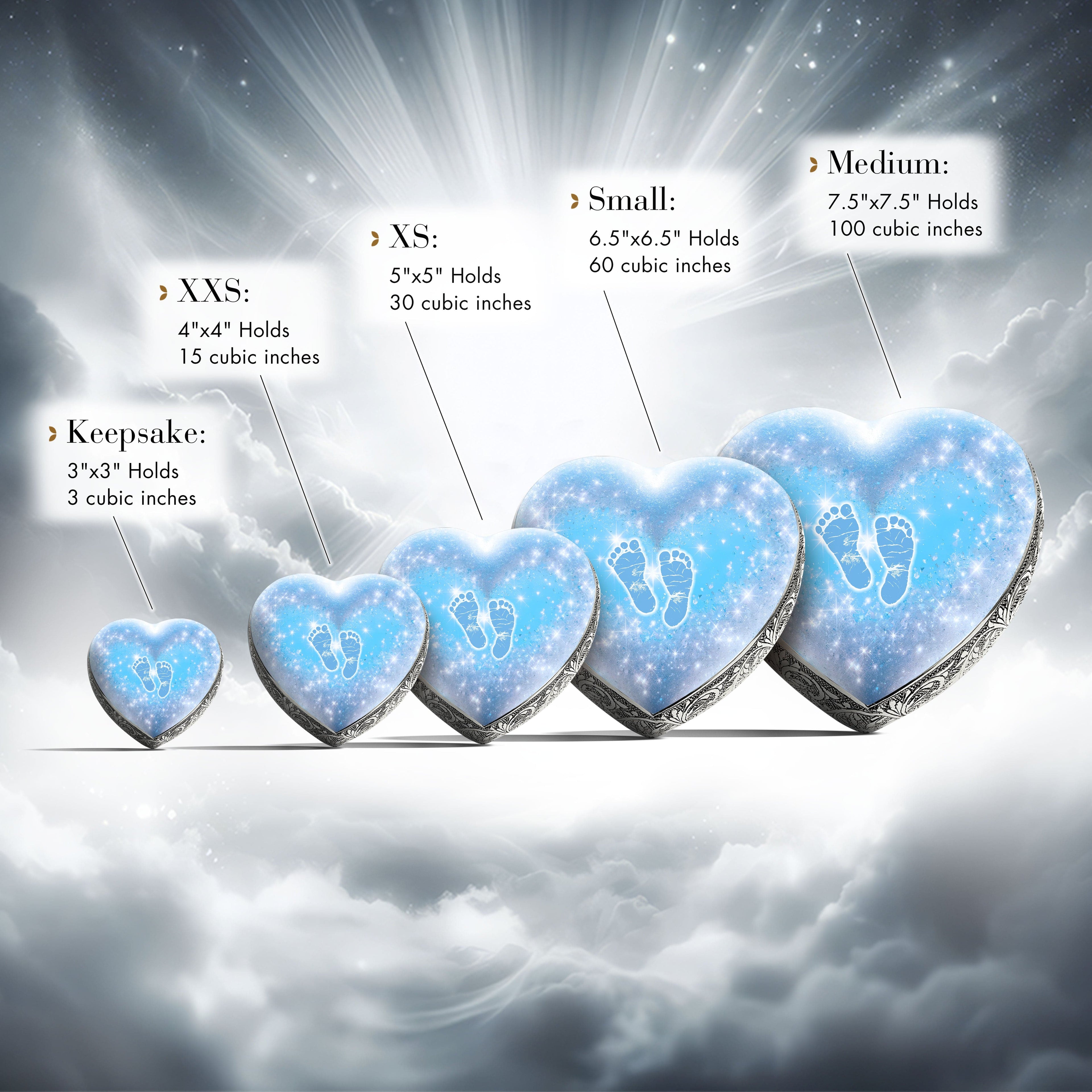 Blue Footprints Baby or Child Cremation Urn