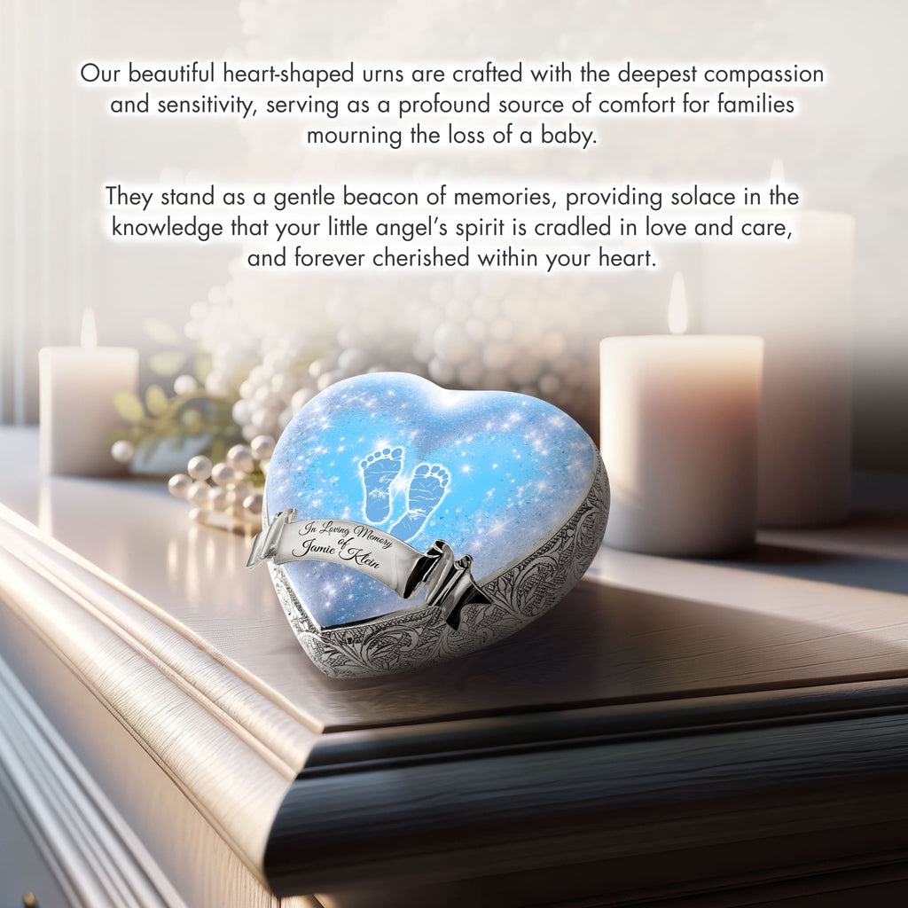 Blue Footprints Baby or Child Cremation Urn