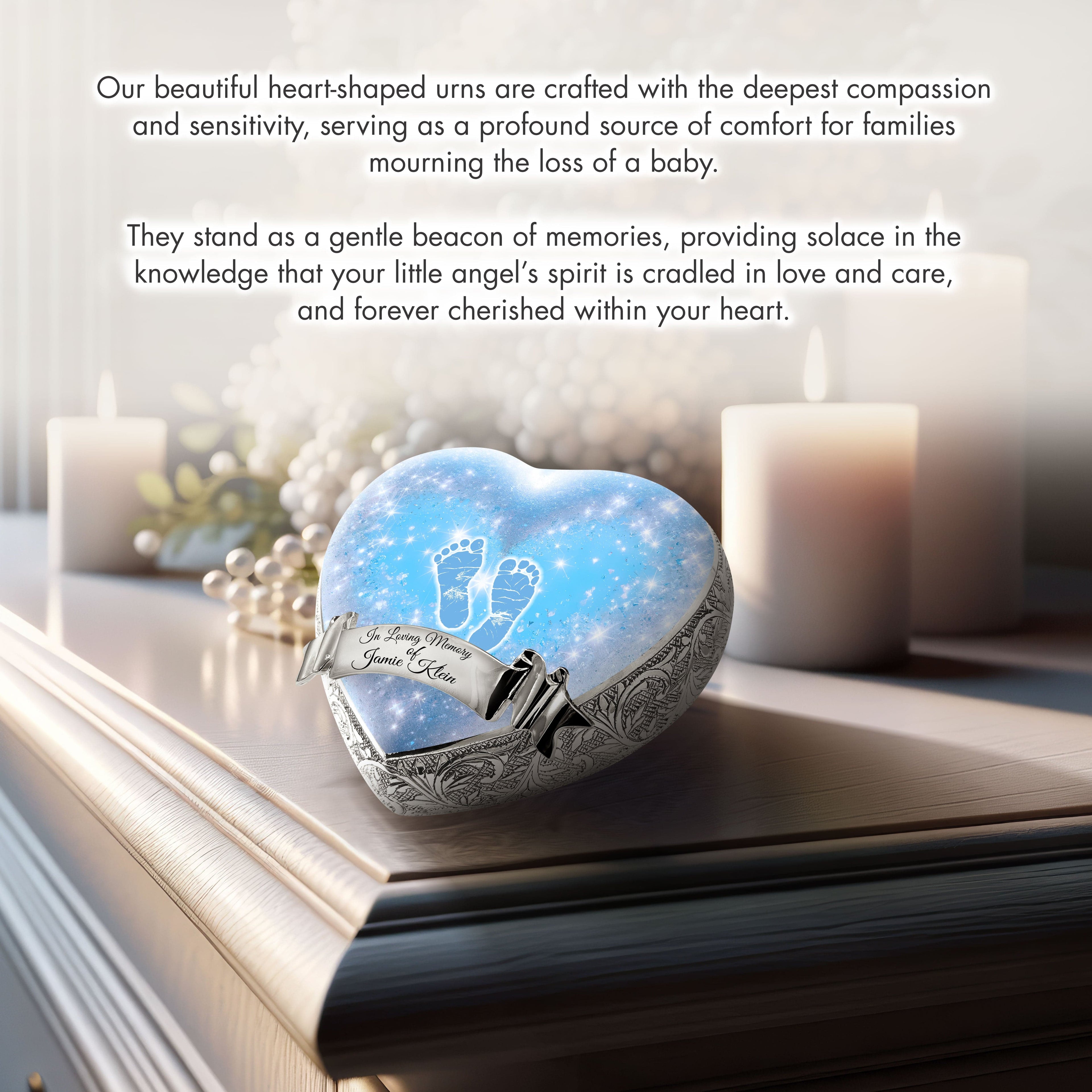 Blue Footprints Baby or Child Cremation Urn