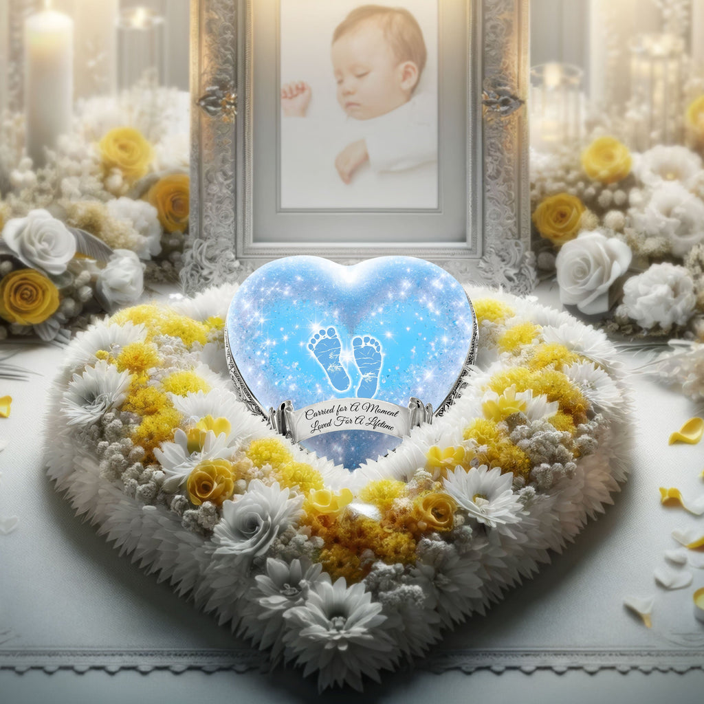 Blue Footprints Baby or Child Cremation Urn