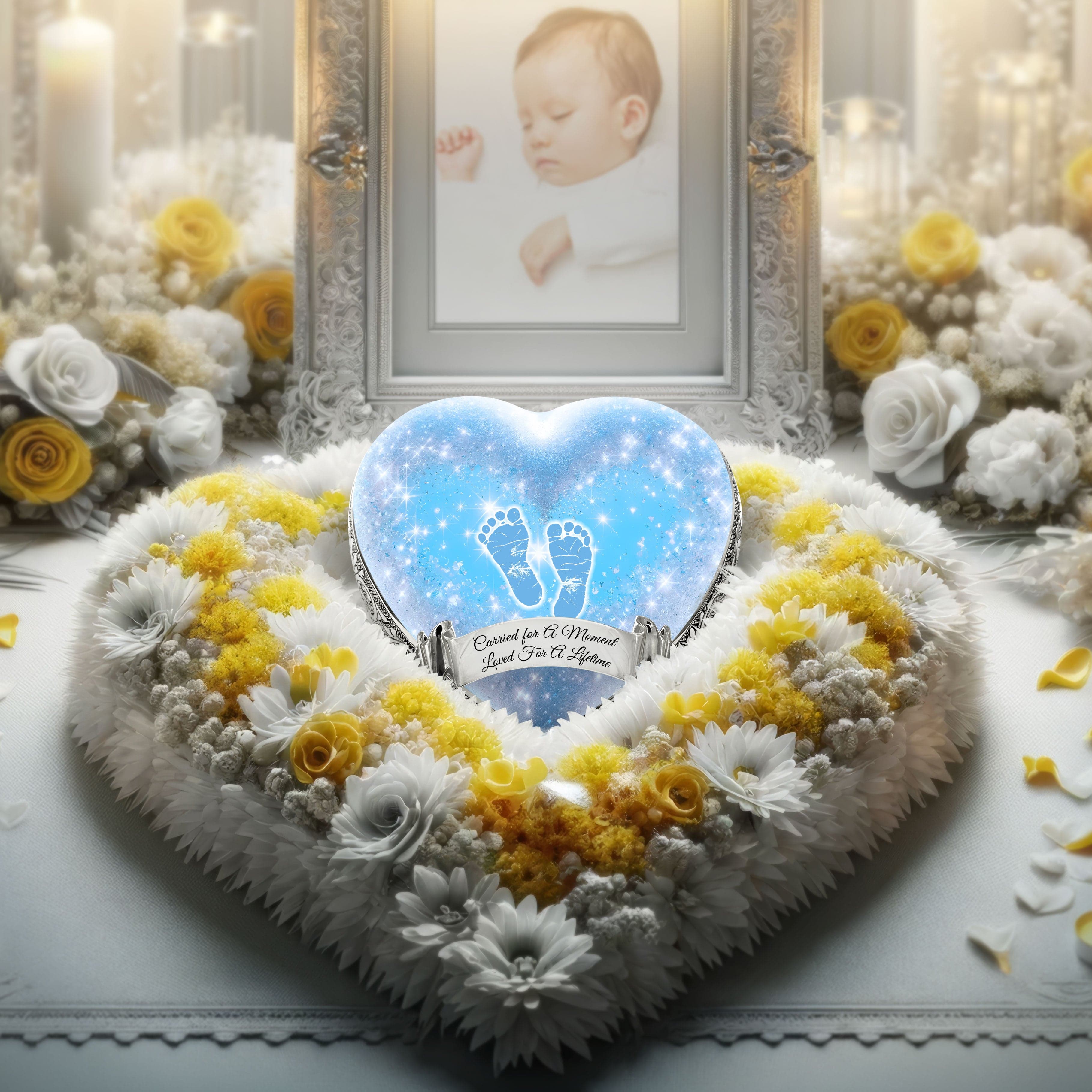 Blue Footprints Baby or Child Cremation Urn