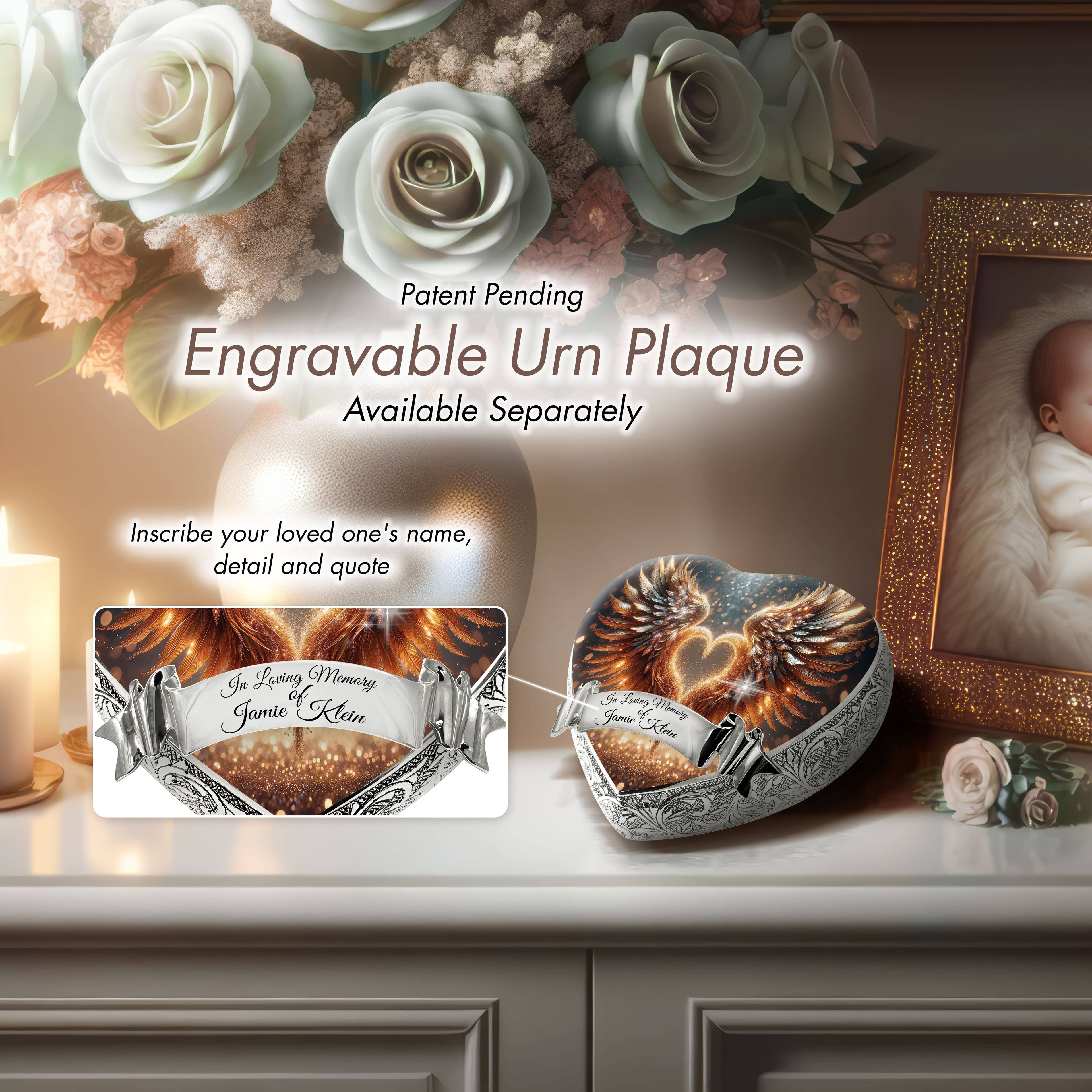 Gold Free Angel Baby or Child Cremation Urn