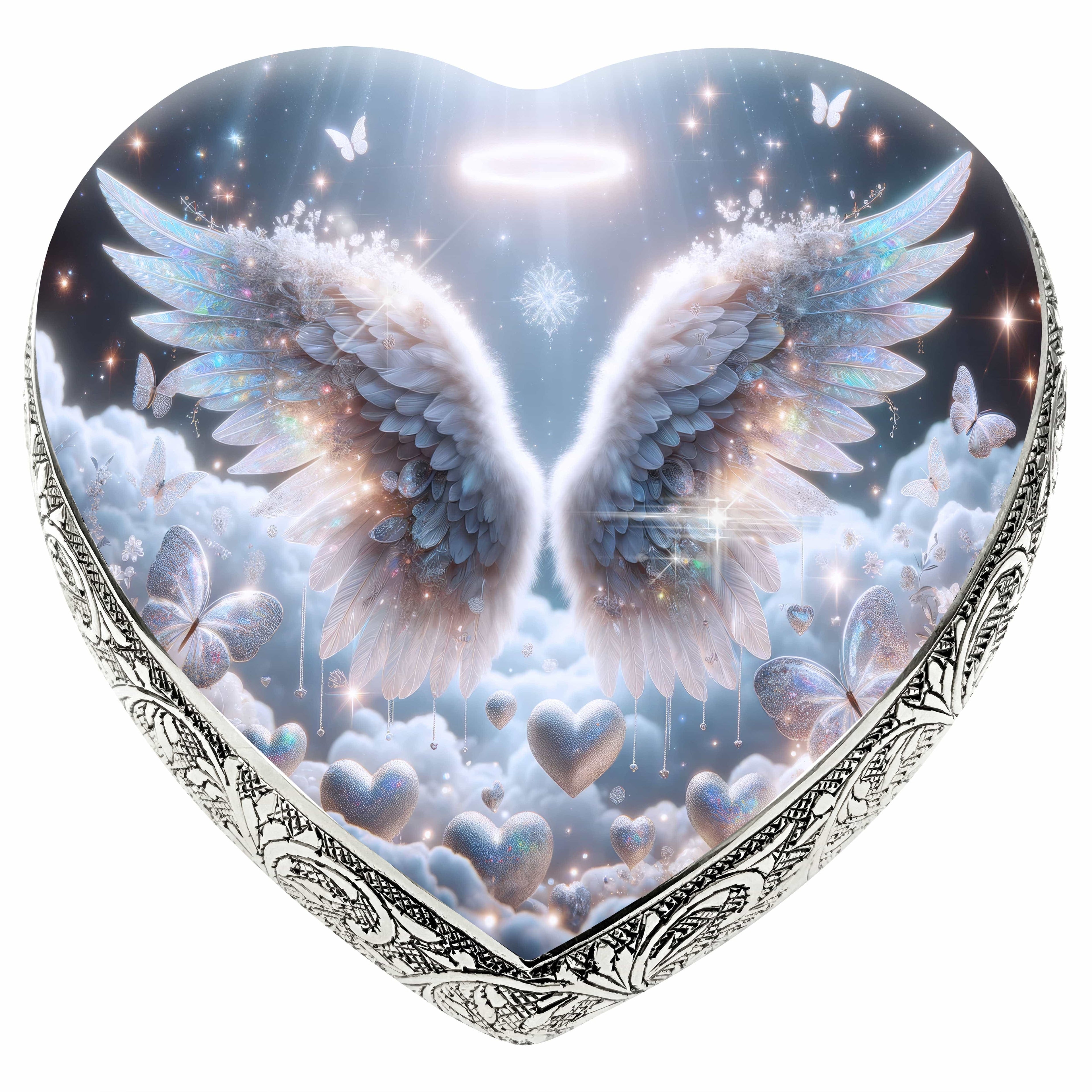 White Free Angel Baby or Child Cremation Urn