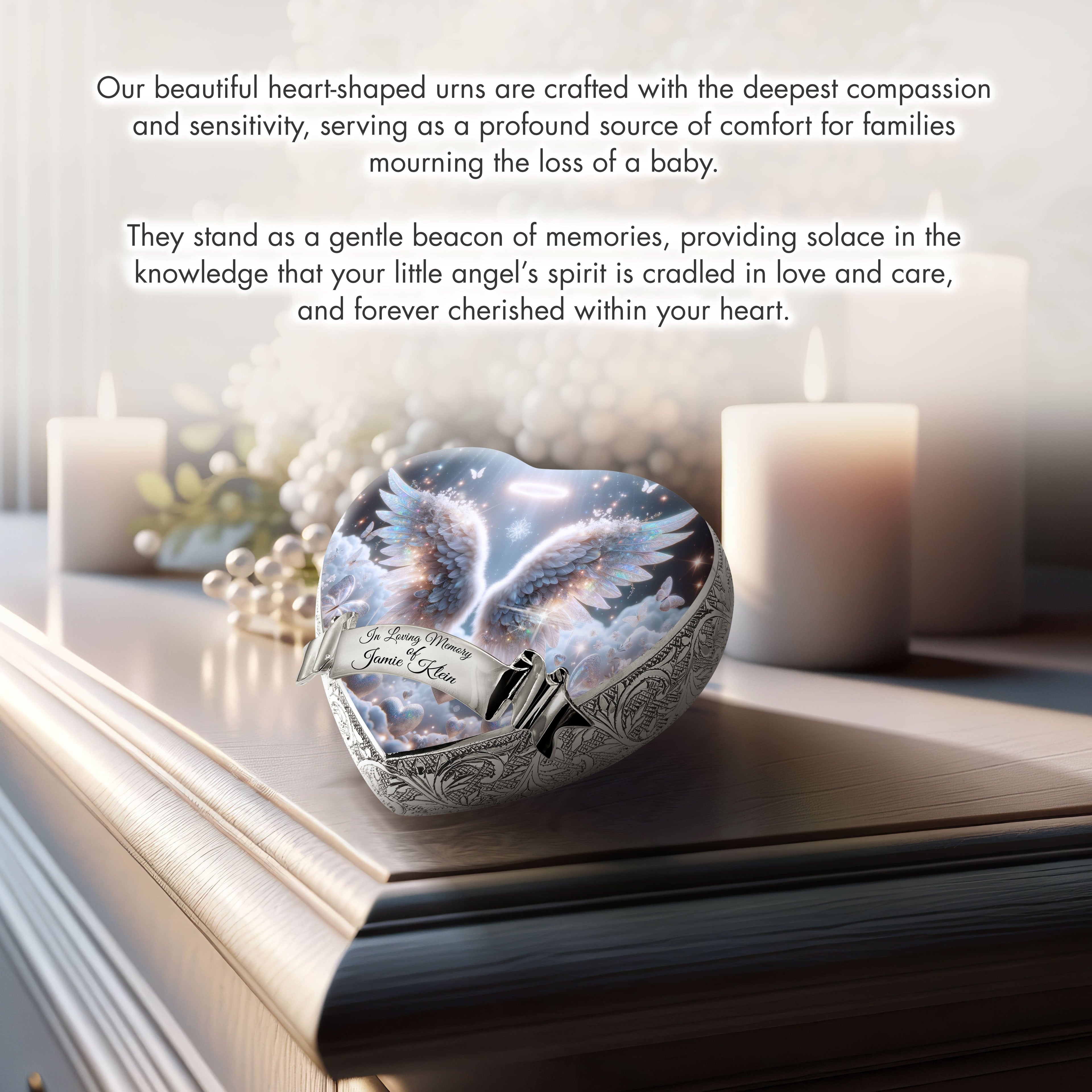 White Free Angel Baby or Child Cremation Urn