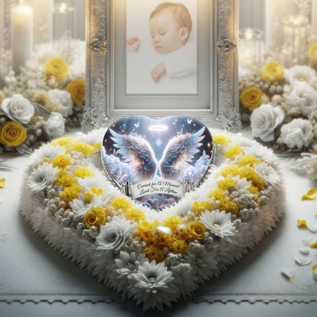 White Free Angel Baby or Child Cremation Urn