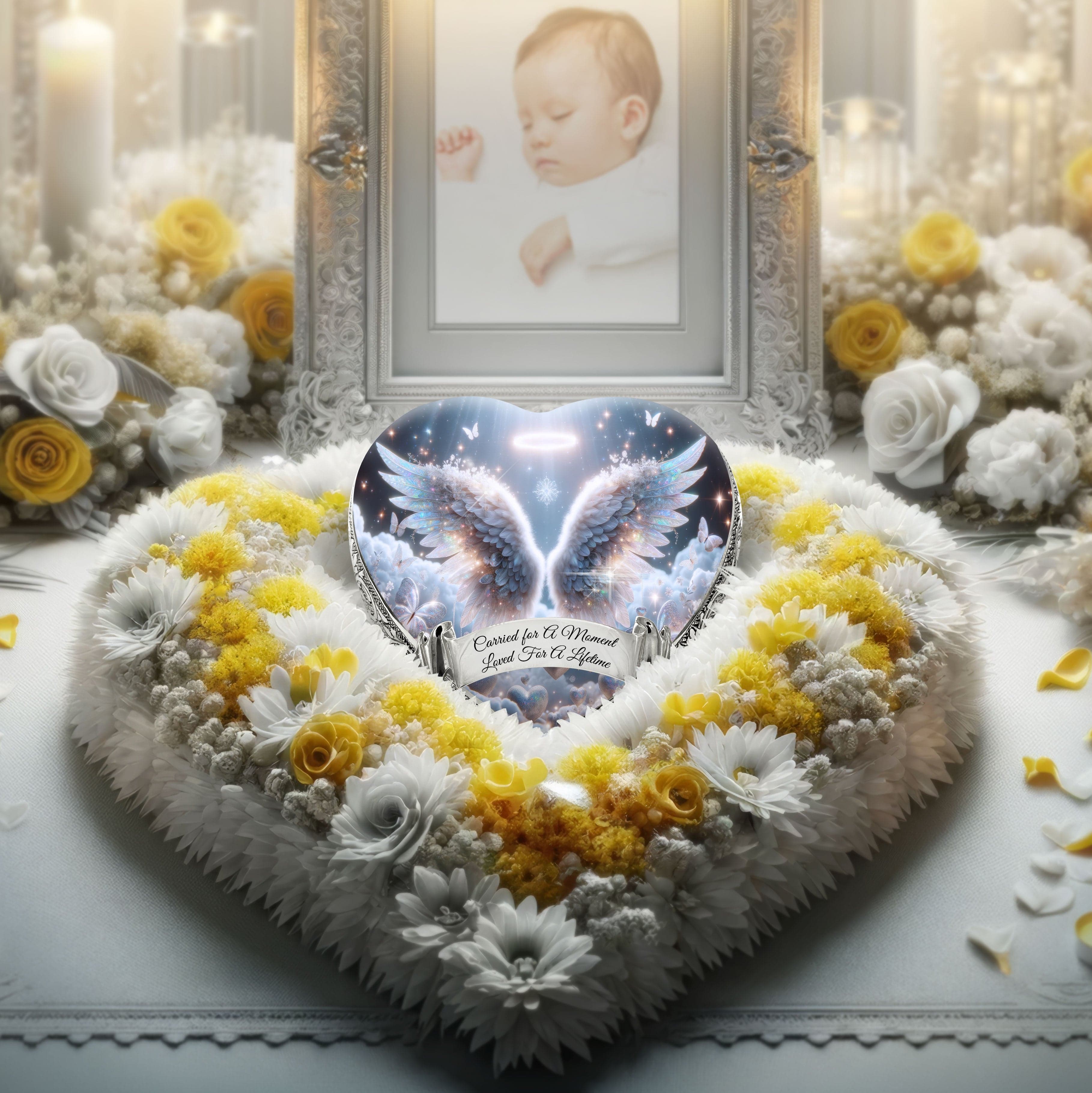 White Free Angel Baby or Child Cremation Urn