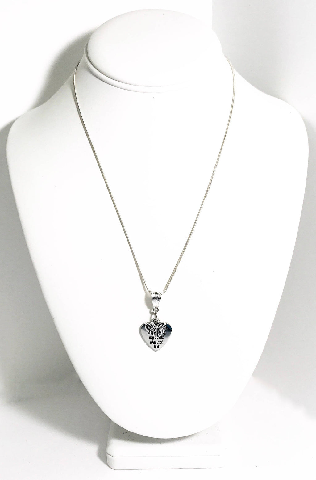 Your Wings Were Ready My Heart Was Not Heart Pendant on Silver Chain Necklace, Remembrance Necklace, Angel Wings, Sympathy Gift