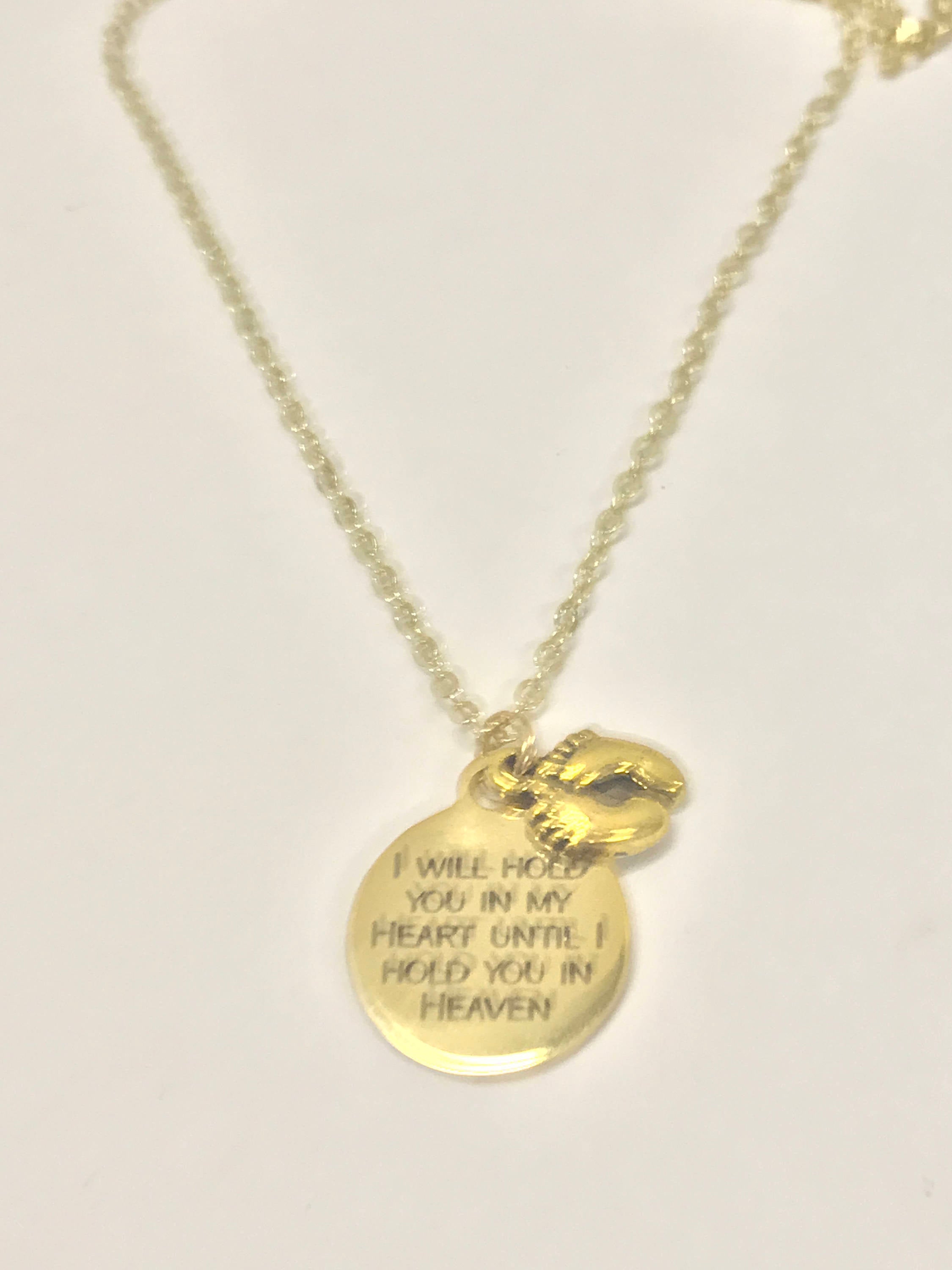 Sympathy Gift, I Will Hold You In My Heart Until I Hold You In Heaven Necklace, Miscarriage Sympathy Gift, Child Loss Gift, Loss Sympathy