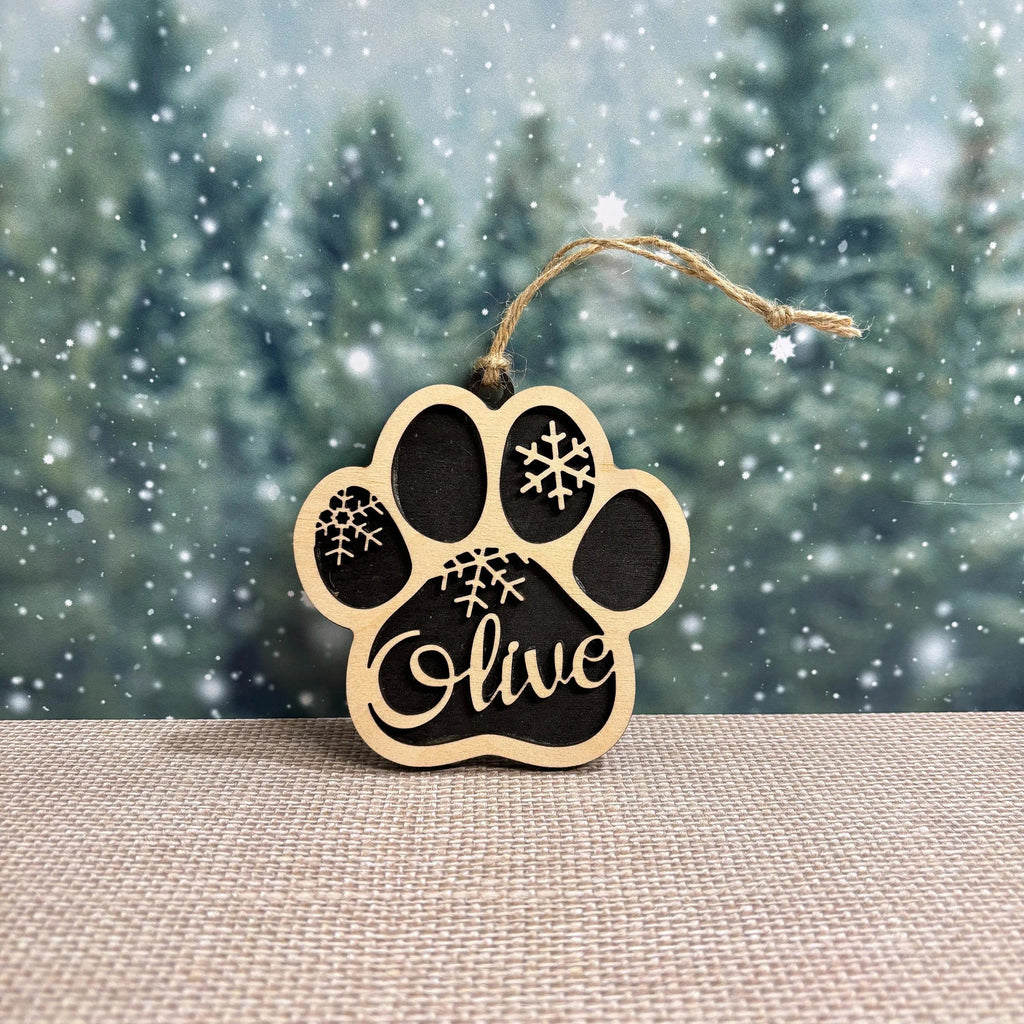 Personalized Dog Paw Ornament | Custom Pet Christmas Ornament