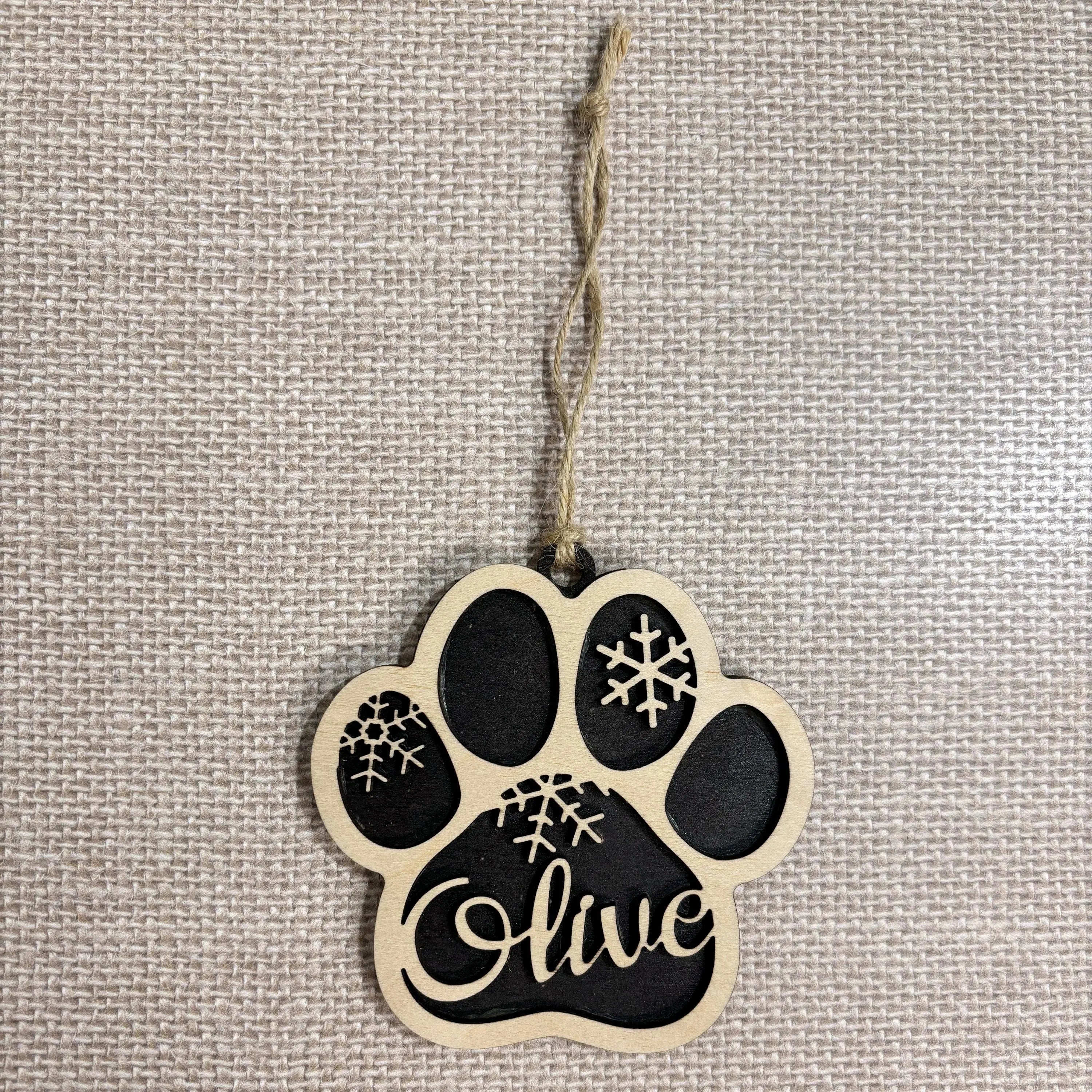 Personalized Dog Paw Ornament | Custom Pet Christmas Ornament